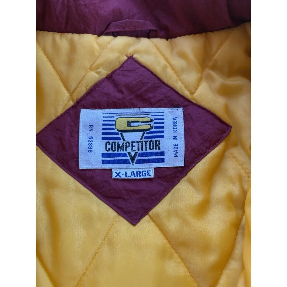Vintage Washington Redskins Competitor Puffer Jacket XL — NFL 90s Burgundy Gold